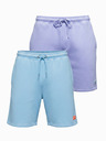 Ombre Clothing Komplet od dvije UNISEX kratke hlače s elastičnim pojasem - svjetloplava/svjetljikasta V2 Z129 Ombre Clothing