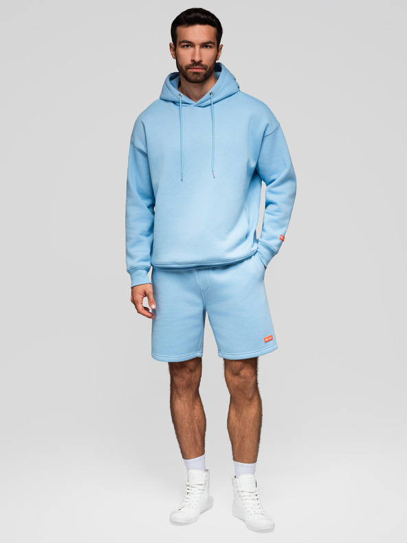 Ombre Clothing Komplet od dvije UNISEX kratke hlače s elastičnim pojasem - svjetloplava/svjetljikasta V2 Z129 Ombre Clothing