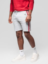 Ombre Clothing Komplet od dvije muške sportske kratke hlače s prugama - siva melanž/maslinasta V1 Z128 Ombre Clothing
