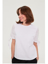 Moodo Bluza sa plavim rukavima bijela Moodo