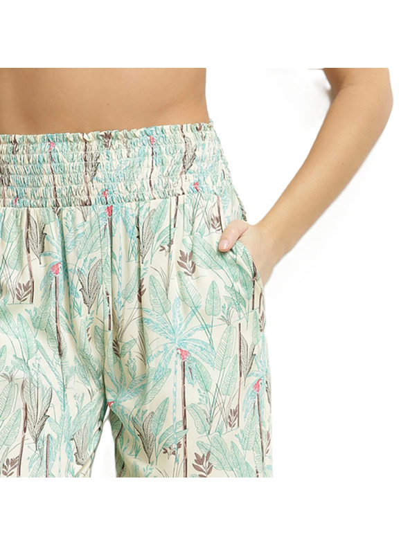 DIM DIM TROPICAL PANTS - Ženskih plaža hlače - zelena - svijetlo smeđa - krem