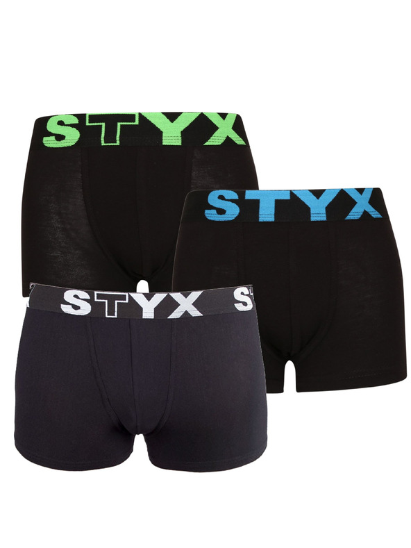 Styx Set od tri - dječji bokserski šorc Styx sportski elastičan crne