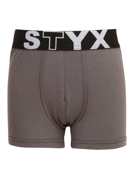 Styx Dječji bokserski šorc Styx sportski elastičan tamno sivo