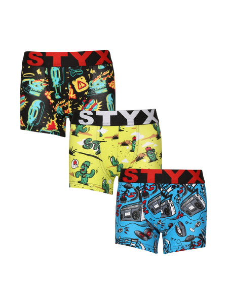 Styx Set od tri - dječji bokserski šorc Styx art sportski elastičan šarene