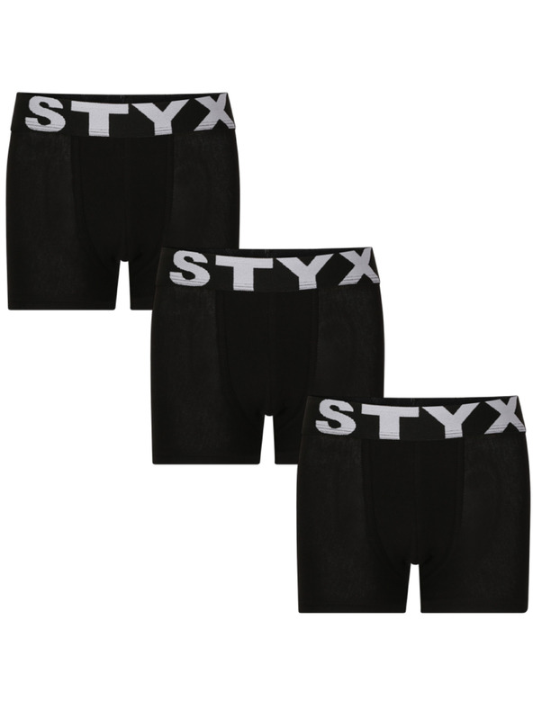 Styx Set od tri - dječji bokserski šorc Styx sportski elastičan crne