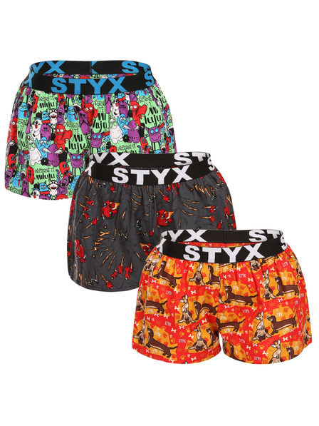 Styx Set od tri - ženske gaće Styx art sportska guma šarene