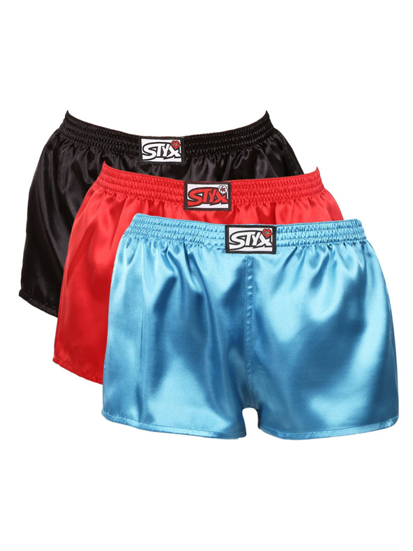 Styx Set od tri - ženske bokserice Styx klasični elastičan pojas satenske višebojna