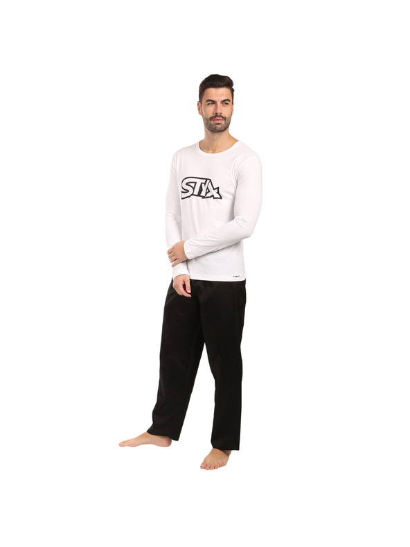 Styx Muška pižama Styx crno-bijela