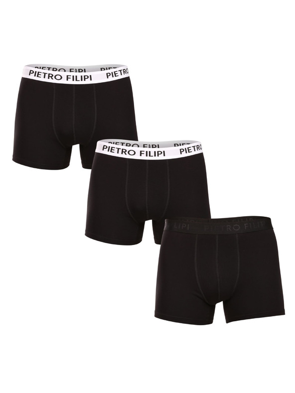 Pietro Filipi Komplet od tri - muške boxer gaćice Pietro Filipi crne