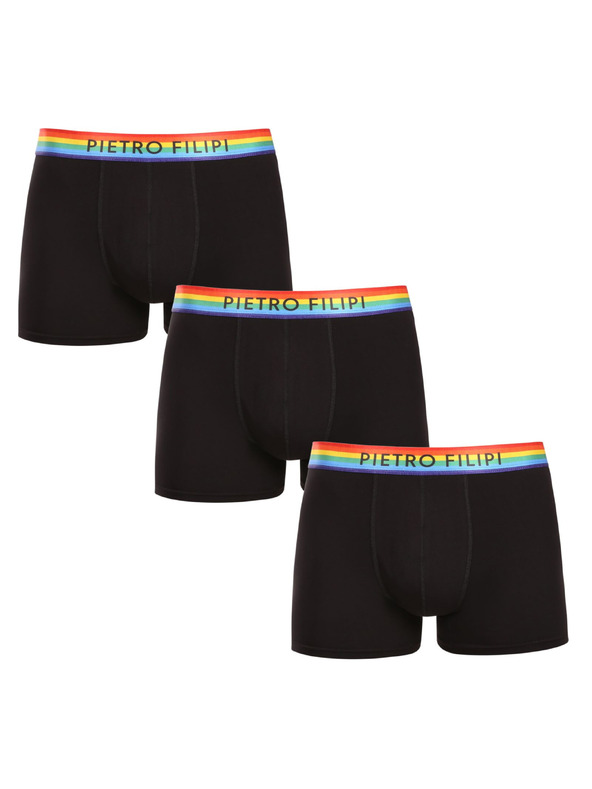 Pietro Filipi Komplet od tri - muške boxer gaćice Pietro Filipi crne rainbow