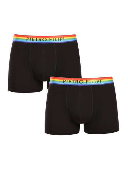 Pietro Filipi Komplet od dva - muške boxer gaćice Pietro Filipi crne rainbow