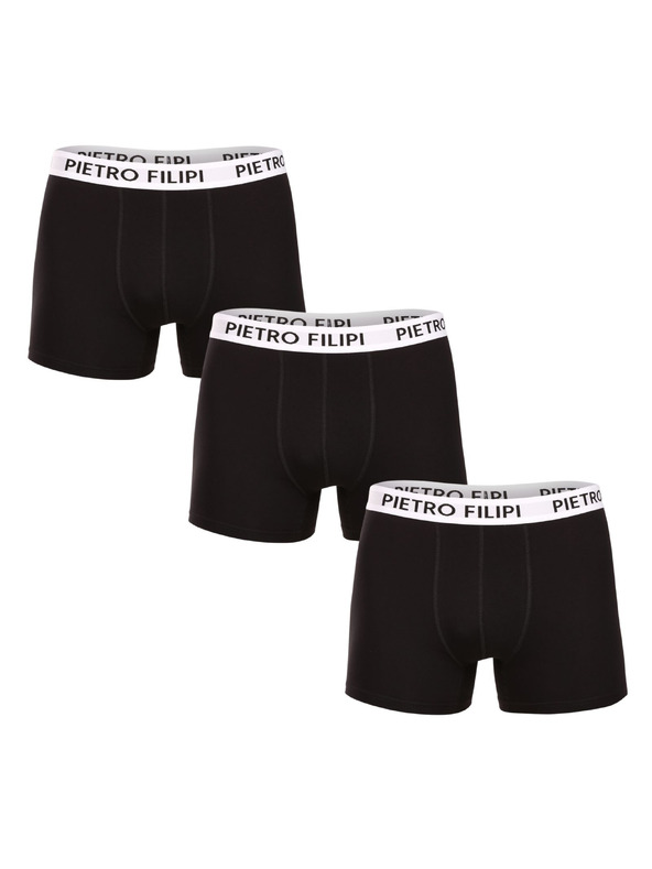 Pietro Filipi Komplet od tri - muške boxer gaćice Pietro Filipi crne