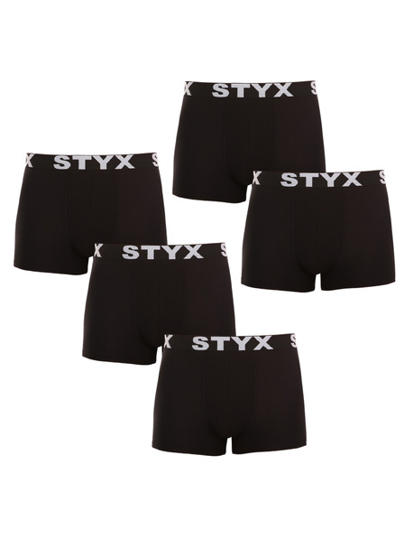 Styx Komplet od pet - muške boxer gaćice Styx sportska guma nadveličine crne