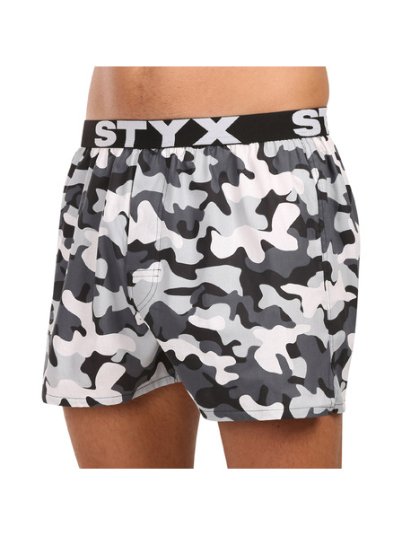 Styx Muške kratke hlače Styx art sportska guma kamuflažna siva