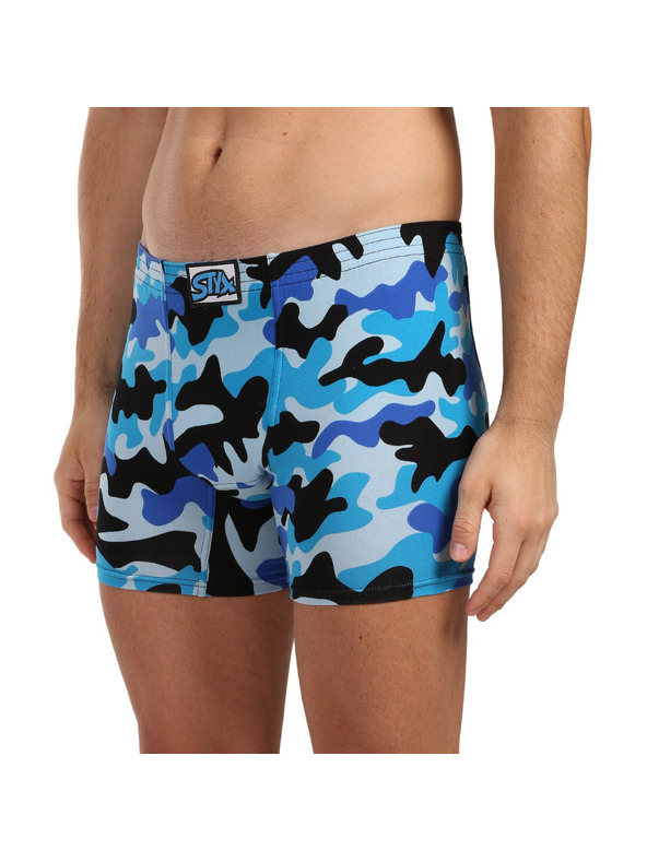 Styx Muške boxer gaćice Styx long art klasična guma kamuflažna plava