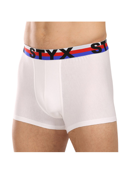 Styx Muške boxer gaćice Styx sportska guma bijele trikolor