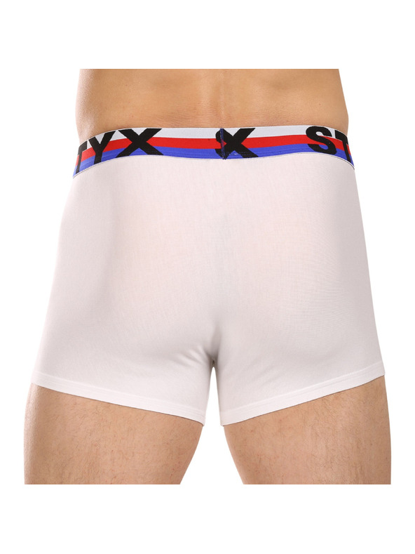 Styx Muške boxer gaćice Styx sportska guma bijele trikolor