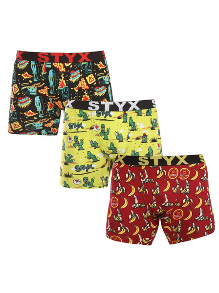 Styx Komplet od tri - muške boxer gaćice Styx long art sportska guma višebojne