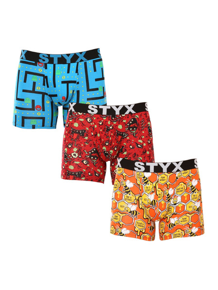 Styx Komplet od tri - muške boxer gaćice Styx long art sportska guma višebojne