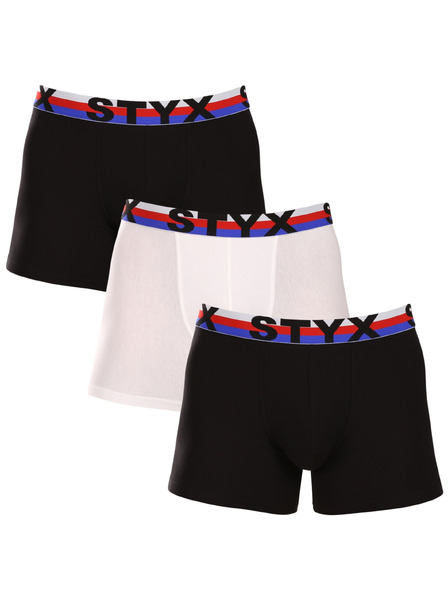 Styx Kompletan od tri - muške boksarice Styx long sportski elastičan pojas šarene trobojka
