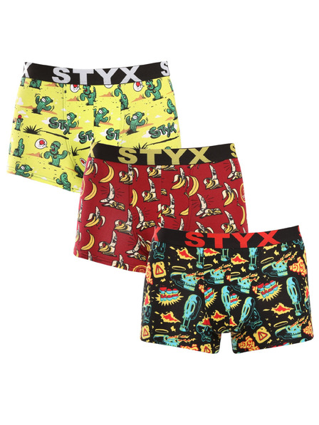 Styx Kompletan od tri - muške boksarice Styx art sportski elastičan pojas šarene