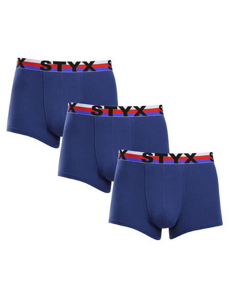 Styx Kompletan od tri - muške boksarice Styx sportski elastičan pojas tamno plave trobojka