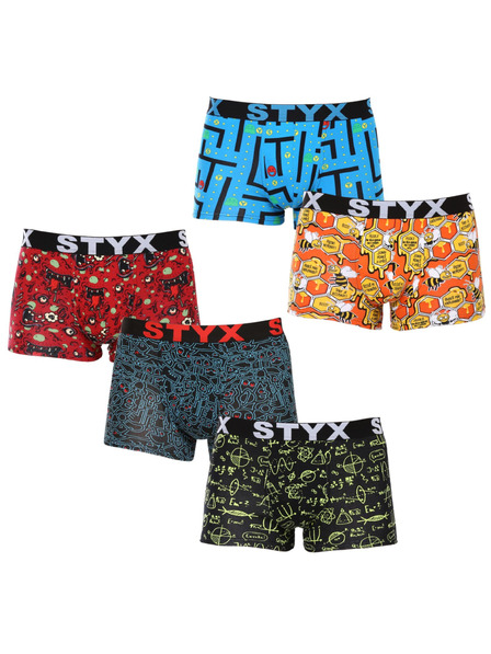 Styx Set od pet - muške bokserice Styx art sportski elastični gumeni pojas višebojne