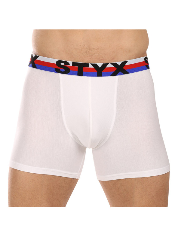 Styx Set od tri - muške bokserice Styx long sportski elastični gumeni pojas bijela trokolor