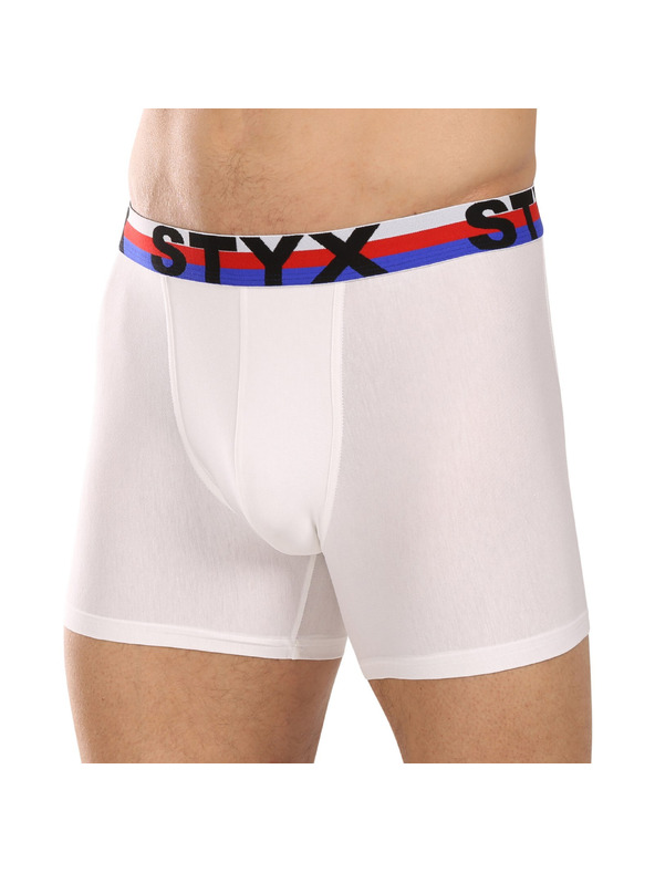 Styx Set od tri - muške bokserice Styx long sportski elastični gumeni pojas bijela trokolor