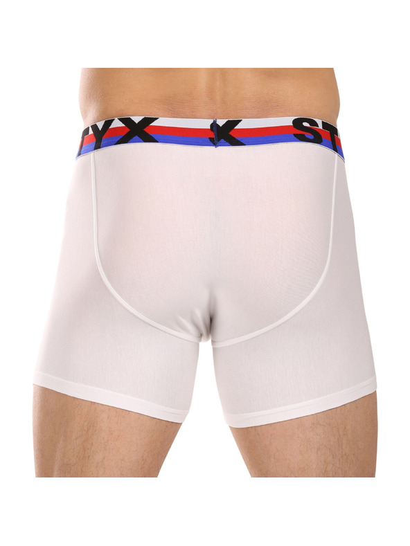 Styx Set od tri - muške bokserice Styx long sportski elastični gumeni pojas bijela trokolor