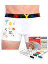 Styx Muške bokserice Styx sportski elastični gumeni pojas bijela + markeri za tekstil