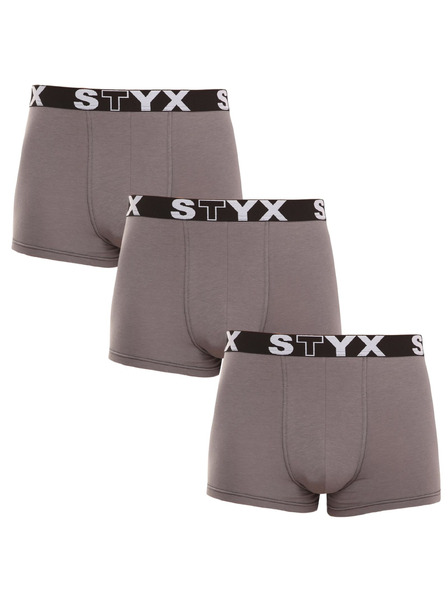 Styx Set od tri - muške bokserice Styx sportska guma tamno siva