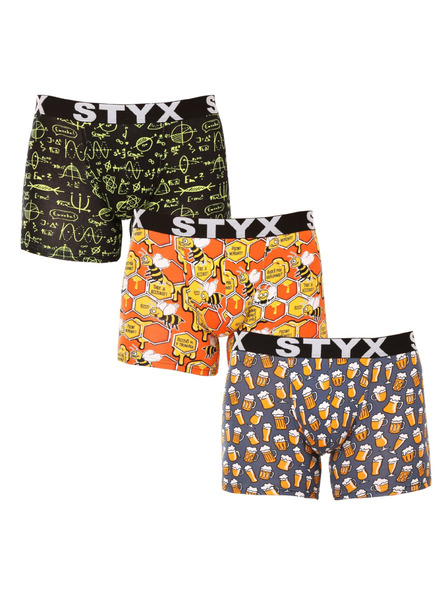 Styx Komplet od tri - muške boxer gaćice Styx long art sportska guma višebojne