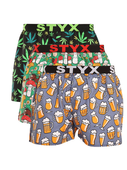 Styx Set od tri - muške gaće Styx art sportski elastični gumeni pojas višebojne