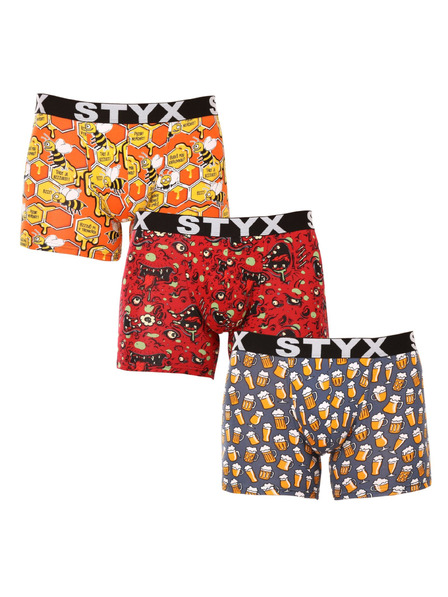 Styx Komplet od tri - muške boxer gaćice Styx long art sportska guma višebojne