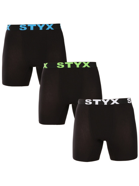 Styx Set od tri - muške bokserice Styx long sportska guma crne