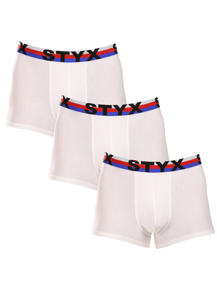 Styx Set od tri - muške bokserice Styx sportska guma bijele trikolora