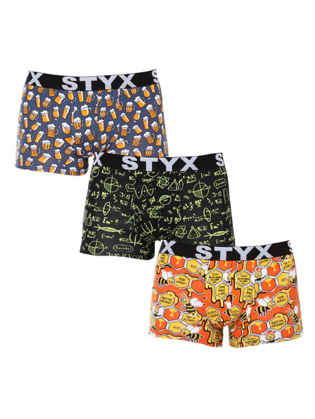 Styx Kompletan od tri - muške boksarice Styx art sportski elastičan pojas šarene