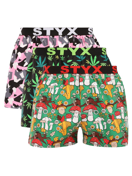 Styx Set od tri - muške gaće Styx art sportski elastični gumeni pojas višebojne