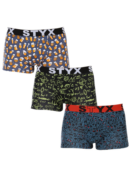 Styx Kompletan od tri - muške boksarice Styx art sportski elastičan pojas šarene
