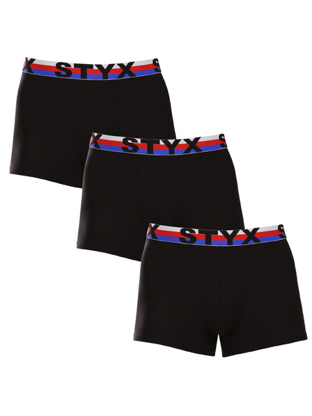 Styx Set od tri - muške bokserice Styx sportska guma crne trikolora