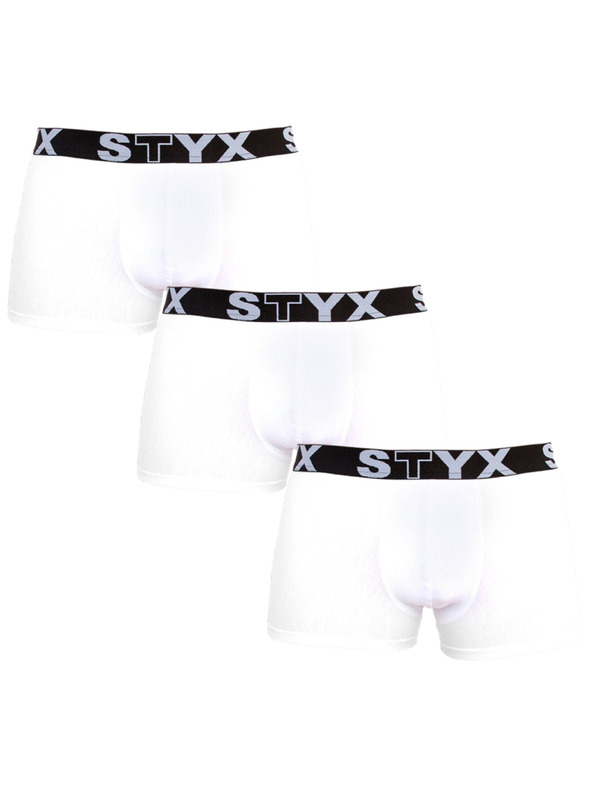 Styx Set od tri - muške bokserkice Styx sportski elastični pojas plus size bijele