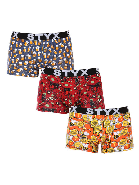 Styx Kompletan od tri - muške boksarice Styx art sportski elastičan pojas šarene
