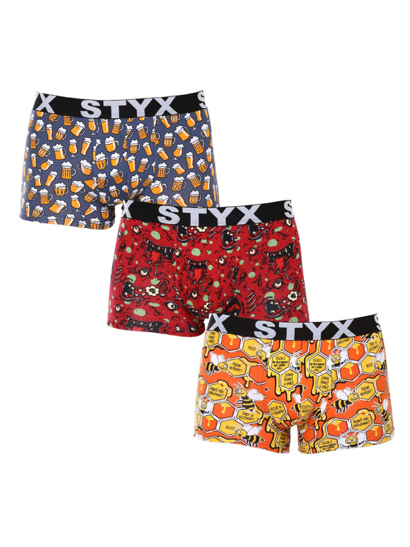 Styx Kompletan od tri - muške boksarice Styx art sportski elastičan pojas šarene