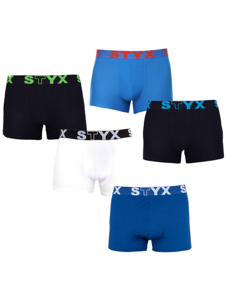 Styx Set od pet - muške bokserkice Styx sportski elastični pojas plus size šarene