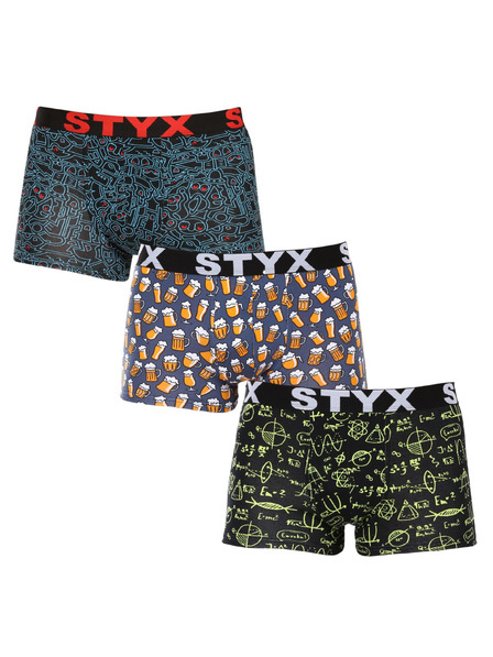Styx Set od tri - muške bokserkice Styx art sportski elastični pojas šarene (3G12672/2)