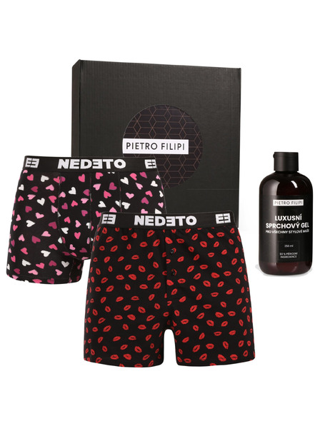 Nedeto Muška darovana kutija gaće i bokserkice Nedeto i gel za tuširanje Pietro Filipi (3NPGBP1L/1)