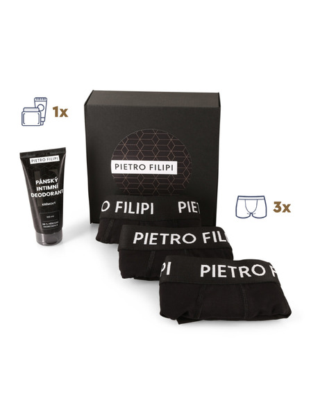 Pietro Filipi Muški poklon set Set od tri - bokserice i deodorant za intimne dijelove Pietro Filipi