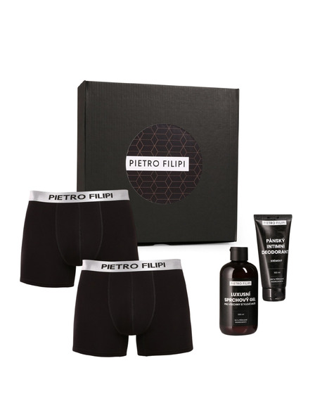 Pietro Filipi Muški poklon set Set od dva - bokserice Metalic i kozmetika Pietro Filipi