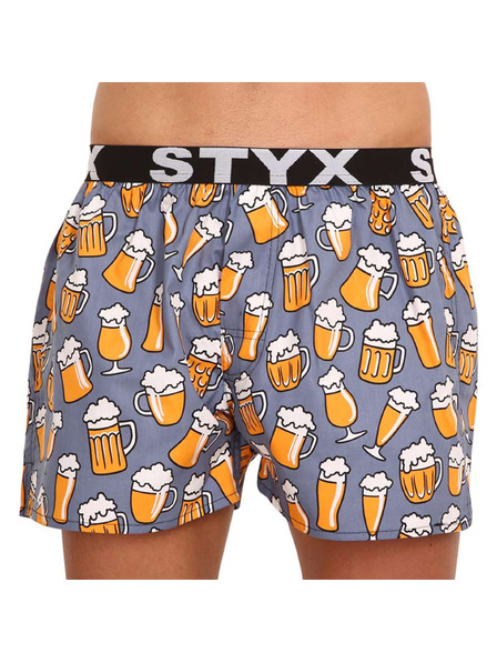 Styx Sivo-žute kratke hlače sa sportskom gumom Styx art Pivo